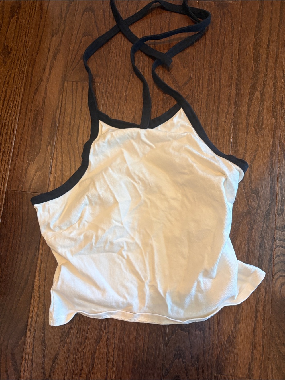 White Tank Top with Black Trim